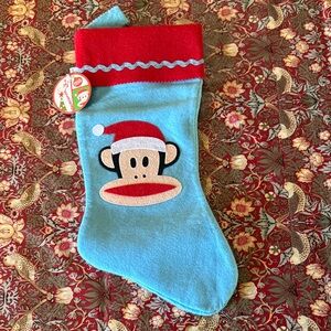 Paul Frank Blue and Red Christmas Holiday Stocking - New with Tag